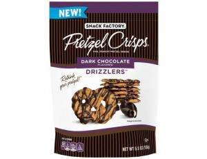 Pretzel Crisps Drizzlers Dark Chocolate Pretzel Snacks, 5.5 Ounce - 12 per case.
