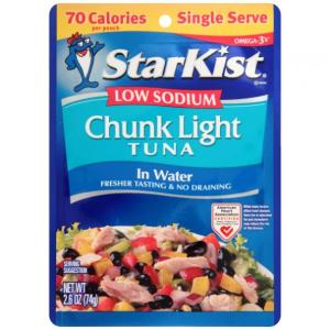 StarKist Low Sodium Chunk Light Tuna In Water, 2.6 Ounce - 24 per case.