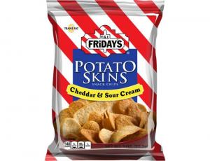 TGI Fridays Cheddar and Sour Cream Potato Skins - 3 oz. bag, 6 per case