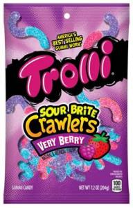 Trolli Very Berry Sour Brite Crawlers Gummy Candy, 8 x 7.2 oz Case