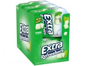 Wrigleys Extra Refreshers Spearmint Chewing Gum, 40 count per pack - 24 per case.