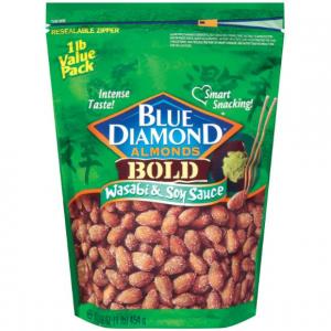Blue Diamond Bold Wasabi & Soy Sauce Almonds 16oz (PACK OF 6)