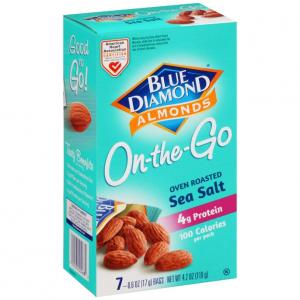 Blue Diamond Almonds Oven Roasted Sea Salt Flavor 4.2oz (PACK OF 6)