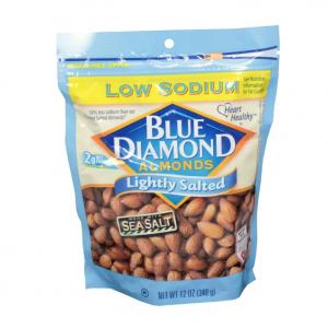 Blue Diamond Lightly Salted Almonds 12oz (PACK OF 6)
