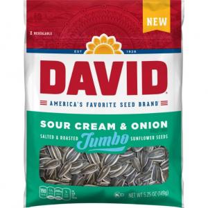 David Sour Cream & Onion Jumbo Keto Friendly Sunflower Seeds 5.25 oz (PACK OF 12) - Snacks