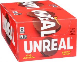 Unreal Candy Dark Chocolate Peanut Butter Cup Caddy Case 0.5oz (CASE OF 6 OF 40 PACK)