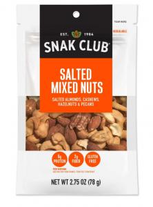 Snak Club 1721174 Century Snacks Premium Pack Salted Mixed Nuts, 2.25 OZ, 6/Case