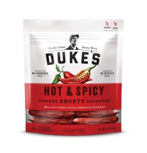 8 PACKS : DUKE'S Shorty Smoked Sausage, Hot and Spicy, 5 Ounce