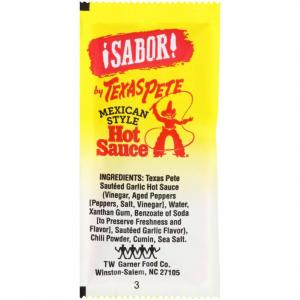 Sabor By Texas Pete 1.00643 Mexican Style Hot Sauce (7 Gram Pouch, 200 Per Case)
