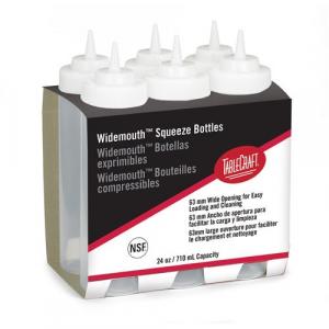 Tablecraft 24 Oz Clear Polyethylene Widemouth Squeeze Bottle - 2