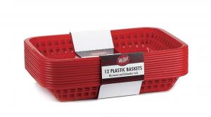 Tablecraft Products C1077R Cash And Carry Grande Basket, Red, 12 Per Pack, Pack Of 3