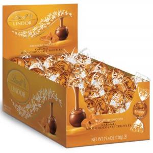 Caramel Milk Chocolate Lindor Truffles Box (60-Pc, 25.4 Oz) (12/Case)