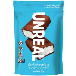 Unreal Brands Dark Chocolate Coconut Bars, 6 x 4.2 oz Case