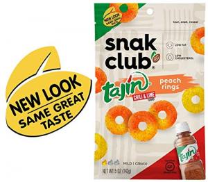 Snak Club Tajin Peach Rings, 5 Ounce, 6 Count