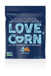 Sea Salt Love Corn - 1.6Oz (10 Bags) Crunchy Corn, Delicious, Gluten-Free, Vegan, Non-Gmo
