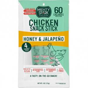 Mighty Spark Food Co Honey Jalapeno Chicken Snack Stick, 4 Ounce -- 8 Per Case