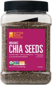 Betterbody Foods Organic Chia Seeds, 2Lbs. (Pack Of 6)