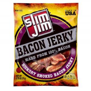 Slim Jim Smoked Bacon Jerky, 2.75Oz./Bag (Pack Of 8)