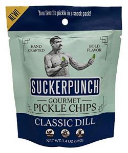 Suckerpunch Gourmet Classic Dill Pickle Chip Pouch, 3.4Oz./Pouch (Pack Of 12)