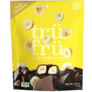 Tru Fru Grab & Share Hyper-Dried Real Banana In Dark Chocolate 4.5oz (Pack Of 6)