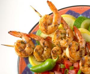 Tampa Maid Skewer Tail On Shrimp Kabob - 40 per case.