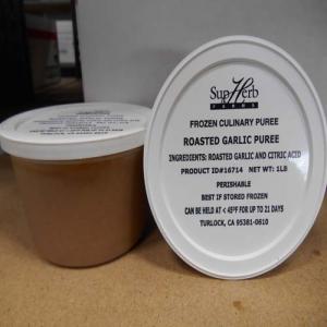Supherb Farms Roasted Garlic Puree, Gluten Free (1 lb. Containers, 4 Per Case)