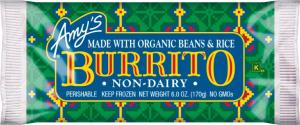 Amy's Bean & Rice Burrito, Dairy-Free, Organic (6 Oz. Boxes, 12 Per Case)