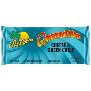 Los Cabos Cheese and Green Chile Quesadilla, 2.2 Ounce - 60 per case.