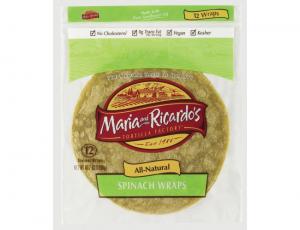 Maria and Ricardos Spinach Flour Tortilla, 45.7 Ounce - 10 per case.
