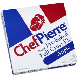 Sara Lee Chef Pierre Pre Baked Apple Full Crust Pie, 10 inch --