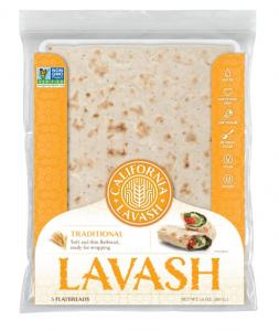 California Lavash Retail Traditional Lavash Flatbread 8"x10" Non-GMO Vegan Kosher 10oz (PACK OF 10)