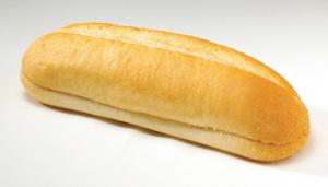 Flowers Foods European Bakers Hinged Sliced White Sub, 8 inch - 6 per pack - 12 packs per case.