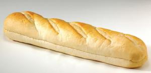 Flowers Foods European Bakers Hinged White Hoagie, 12 inch - 6 per pack - 8 packs per case.