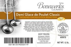 Bonewerks Culinarte Demi Glace De Poulet Chicken Base (2 lbs, 6 Per Case)