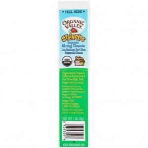 Organic Valley Organic Stringles Low Moisture Part Skim Mozzarella Cheese, 1 Ounce - 96 per case
