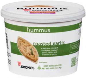 Krono Roasted Ready-To-Use Garlic Hummus (4 lb. Containers, 2 Per Case)