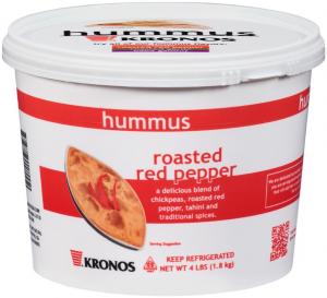Krono Roasted Red Bell Pepper Hummus, 4 Pound - 2 per case.