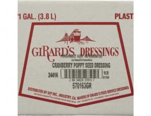 Girards Cranberry Poppyseed Dressing, 1 Gallon - 2 per case.