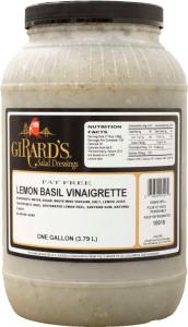Girards Dressing Au Naturel Fat Free Lemon Basil Vinaigrette Dressing, 1 Gallon - 2 per case.