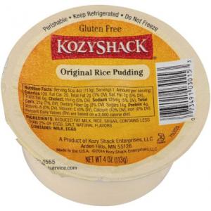 Kozy Shack Original Rice Pudding, 4 Ounce - 48 per case.