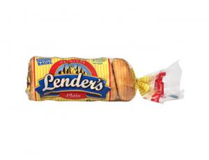 Pinnacle Foods Lenders Plain Sliced Bagel, 2 Ounce - 12 per case.