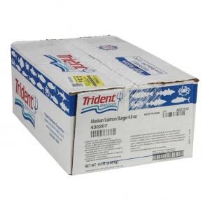 Trident Seafoods Unbreaded Alaska Salmon Burger, 10 Pound - 1 each.