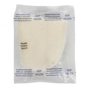 Trident Seafoods 8 Ounce Boneless Skinless Raw Halibut Fillet, 10 Pound - 1 each.