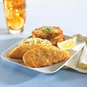 King and Prince Mrs.Fridays Gourmet Breaded Pollock - 3 to 4 Ounce, 5 Pound - 4 per case.