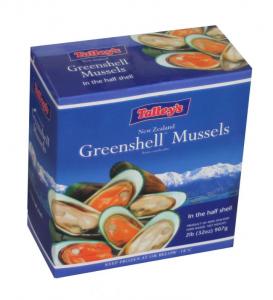 Packers New Zealand 1/2 Shell Mussels, 2 Pound - 12 per case.
