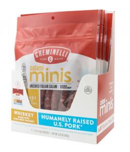Creminelli Fine Meats Salami Minis High West Whiskey Uncured Italian Salami, 2.6Oz/Pack (Pack Of 12)