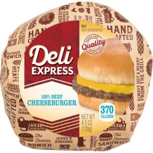 Deli Express Hot To Go Cheeseburger 4.5Oz (Pack Of 12)