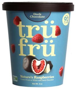 Tru Fru Grab & Share Hyper-Chilled Whole Raspberries Immersed In White & Dark Chocolate 5 Oz (Pack of 8)