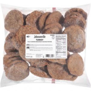 Johnsonville Sausage Cooked Turkey Breakfast Sausage Patty 5 Lbs (Pack of 2)