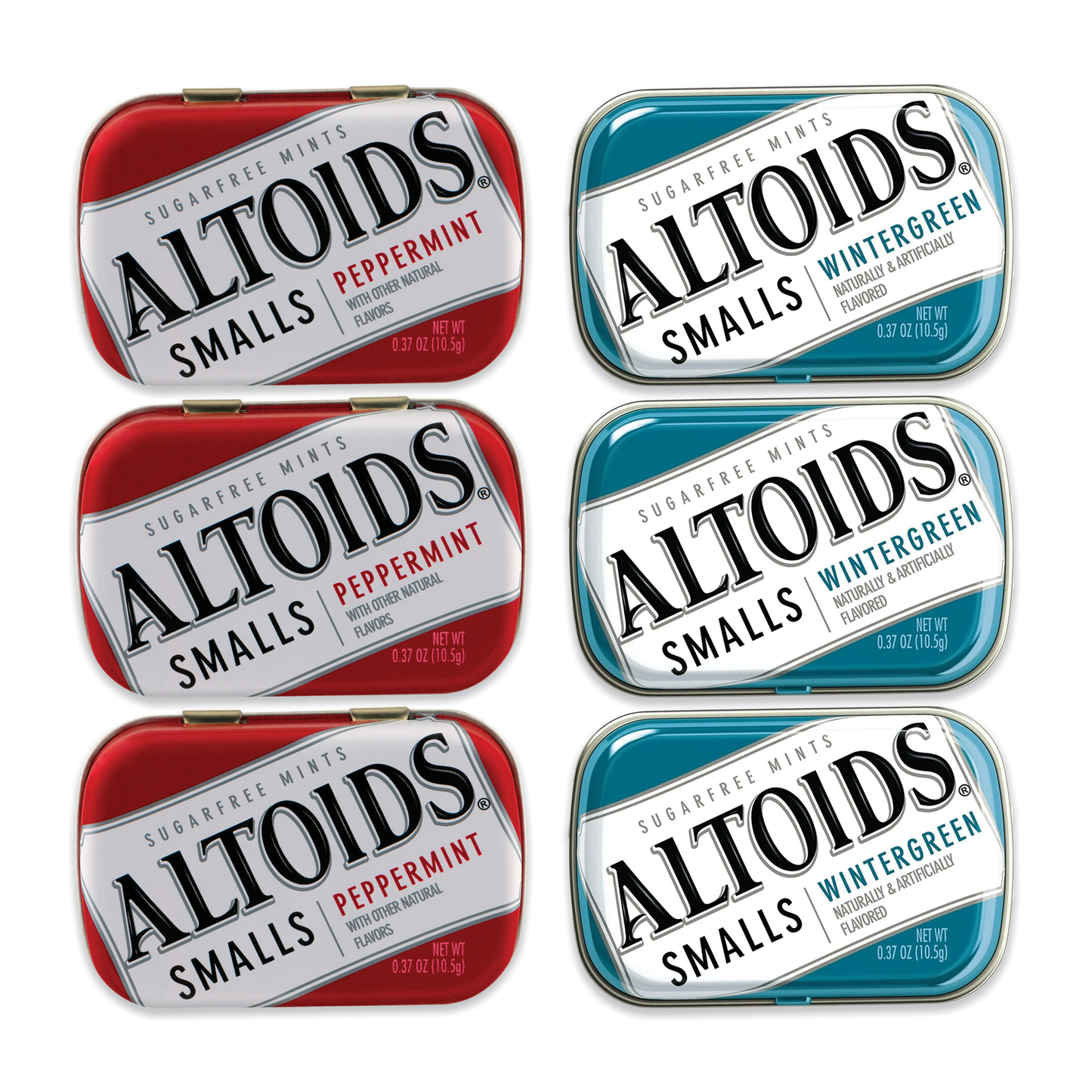 Altoids Smalls Variety Pack of 2 Flavors 3 of Each (Total of 6, 0.37oz). Peppermint, Wintergreen